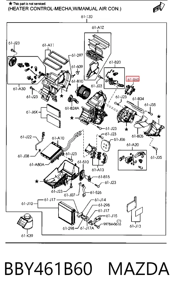 Motor de recirculación de aire BBY461B60 Mazda
