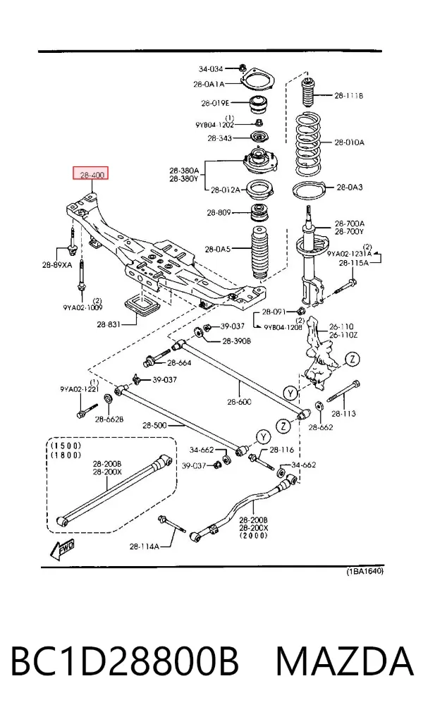 Puente trasero Mazda 323 F V