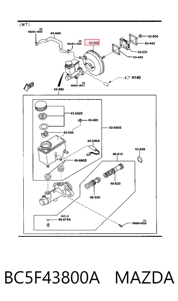 Servofreno BC5F43800A Mazda