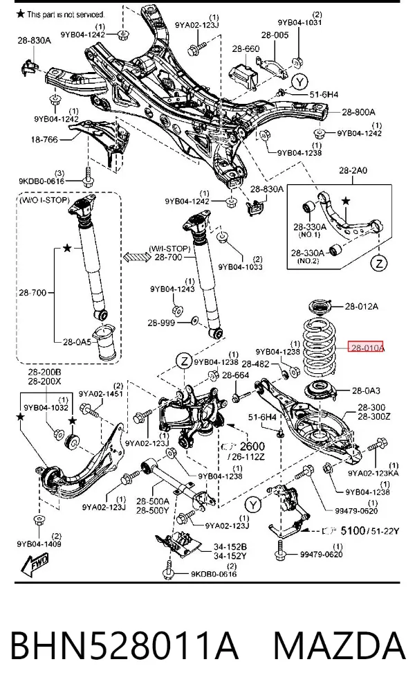 Muelle BHN528011A Mazda