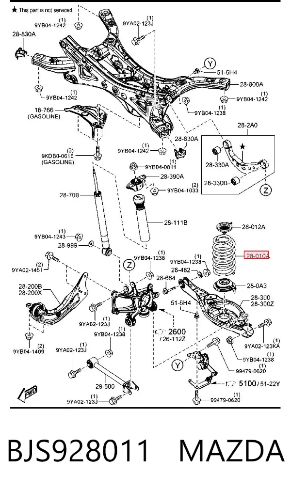 Muelle BJS928011 Mazda
