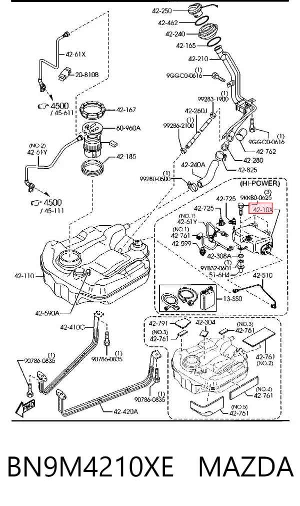 Deposito AdBlue BN9M4210XE Mazda