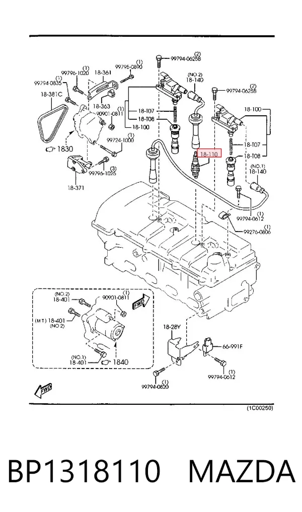 Bujía BP1318110 Mazda