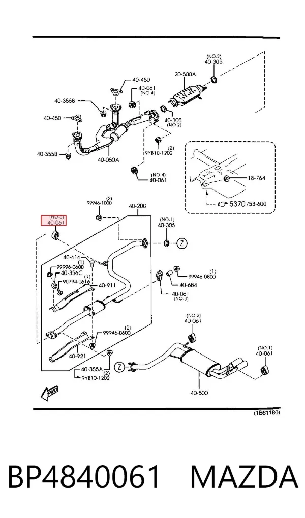 Soporte escape BP4840061 Mazda