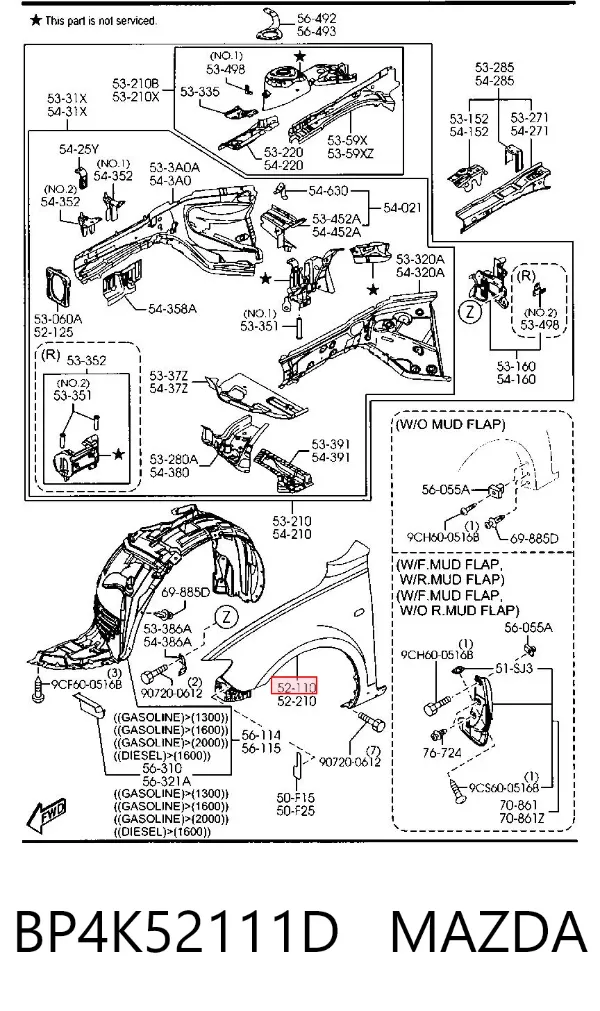 Aleta BP4K52111D Mazda