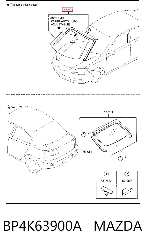 Parabrisas BP4K63900A Mazda