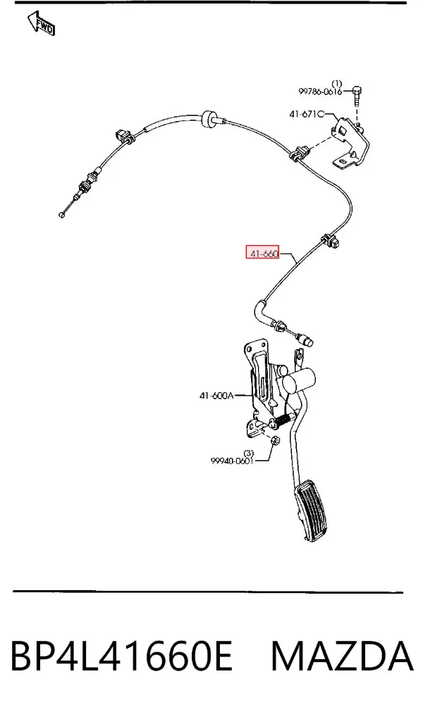 Cable del acelerador Mazda 3 BK12