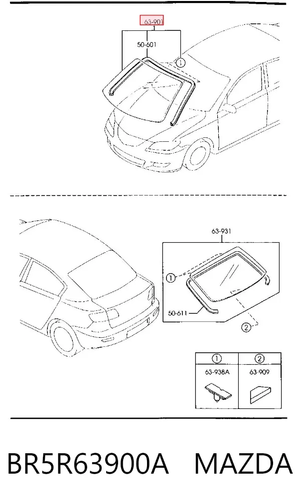 Parabrisas BR5R63900A Mazda