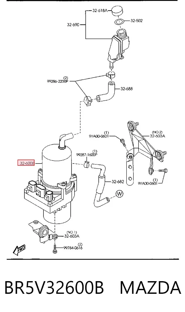Bomba de dirección BR5V32600B Mazda