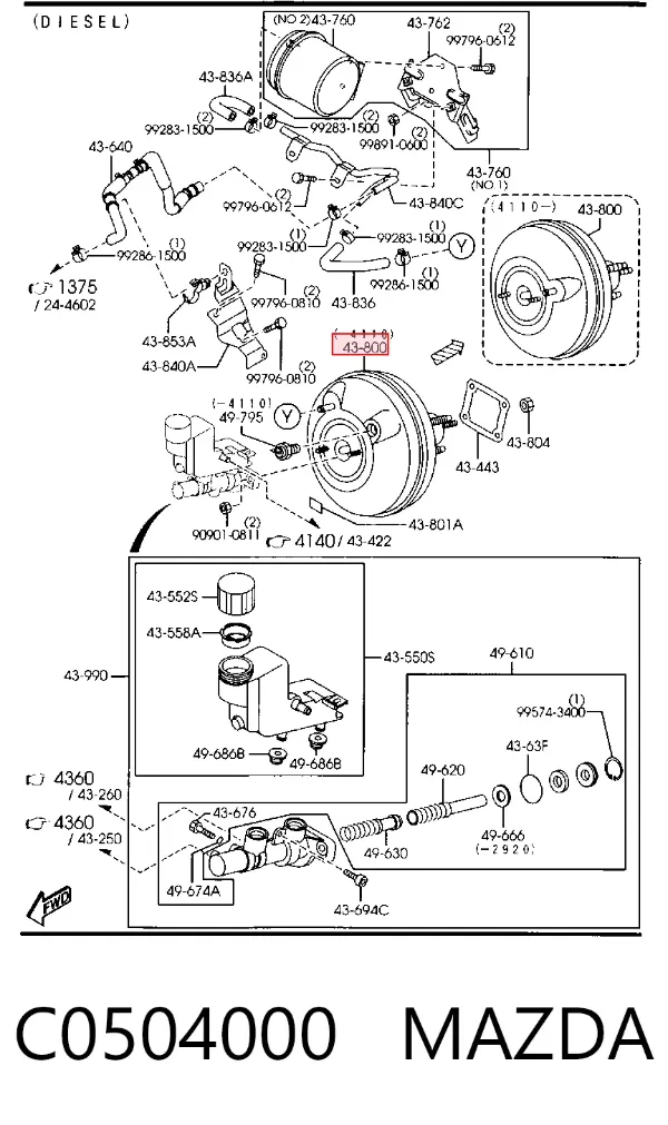 Servofreno C0504000 Mazda