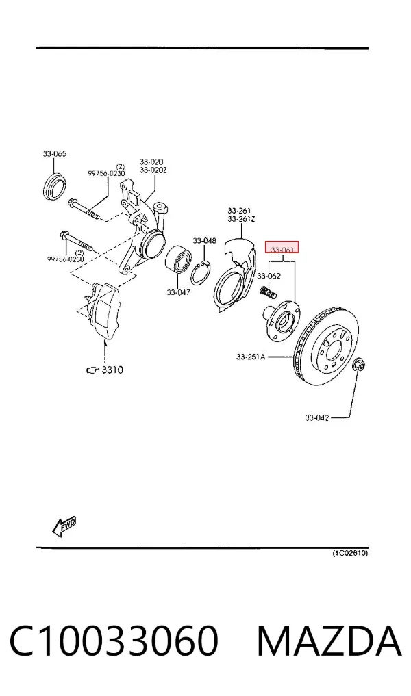 Buje de rueda delantero C10033060 Mazda