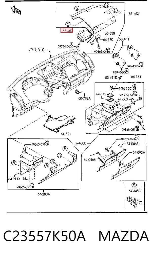 Airbag lateral C23557K50A Mazda