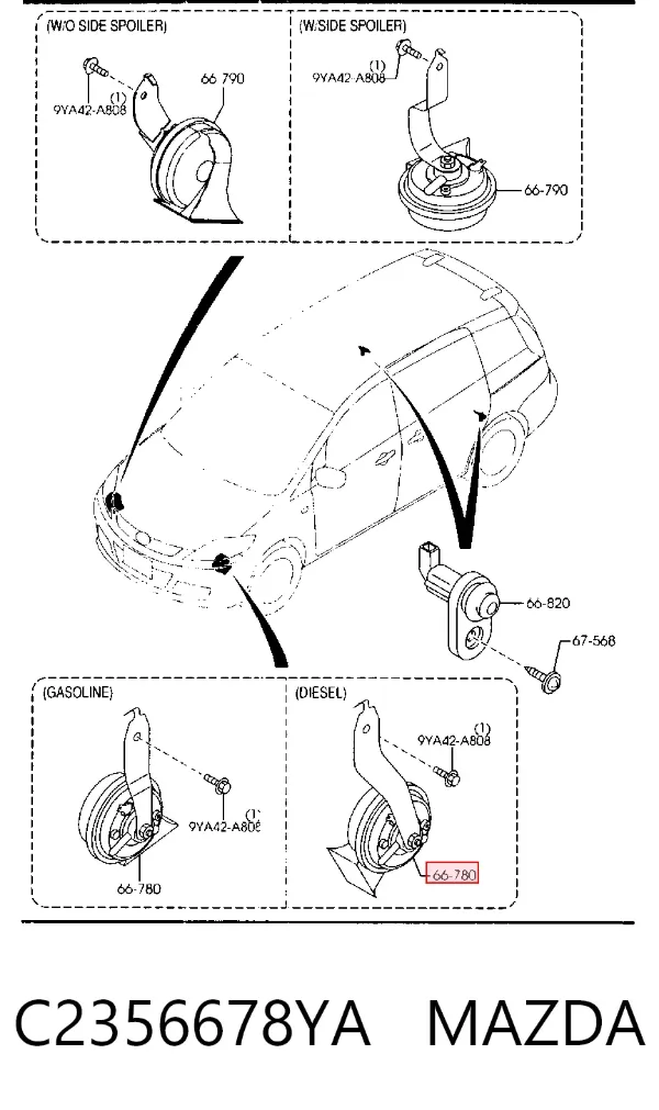 Claxon C2356678YA Mazda
