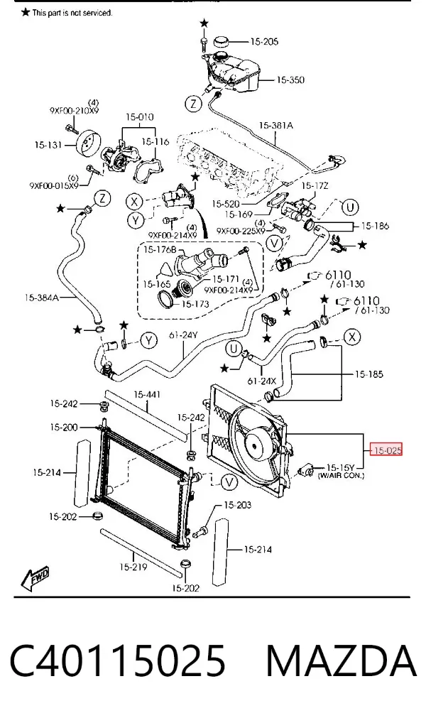 Ventilador del motor Mazda 2 I