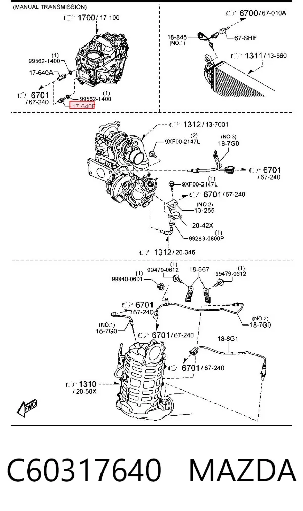 Interruptor de marcha atrás Mazda 6 GJ, GL