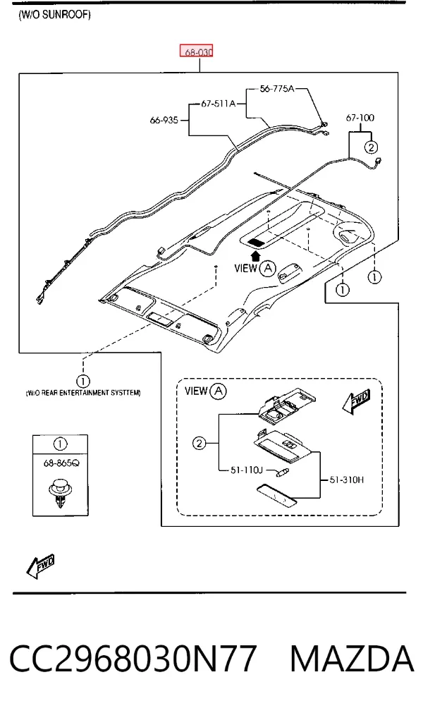 Techo interior CC2968030N77 Mazda
