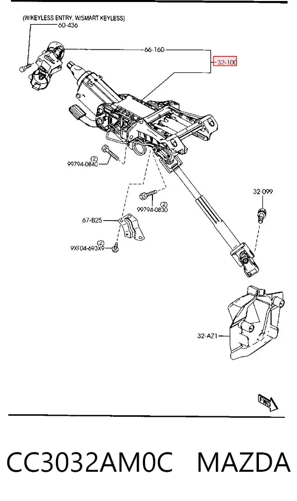 Columna dirección CC3032AM0C Mazda