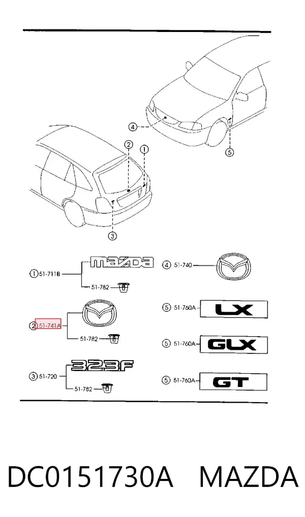 Emblema DC0151730A Mazda