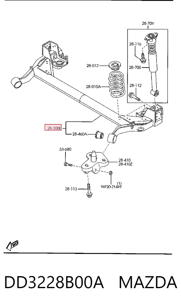 Puente trasero DD3228B00A Mazda