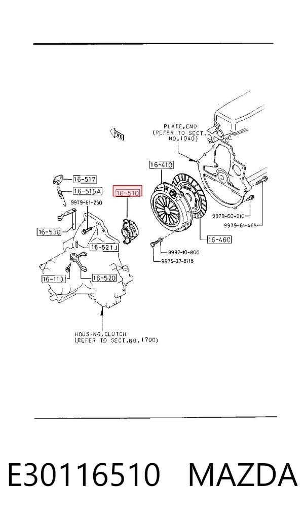 Cojinete de embrague E30116510 Mazda