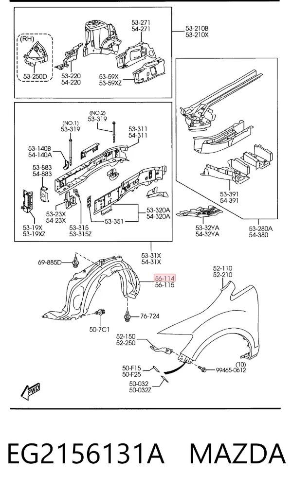 Paso rueda EG2156131A Mazda