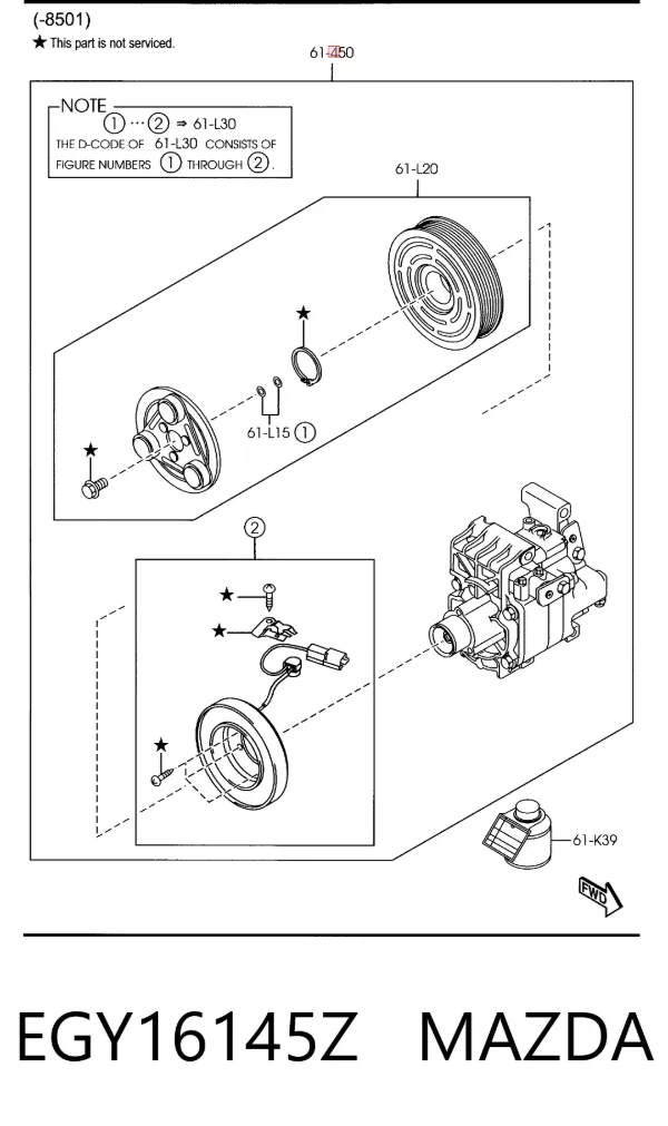 Compresor de aire acondicionado EGY16145Z Mazda