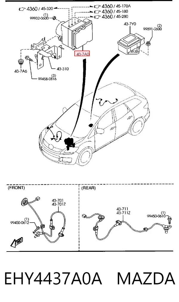 Módulo ABS EHY4437A0A Mazda