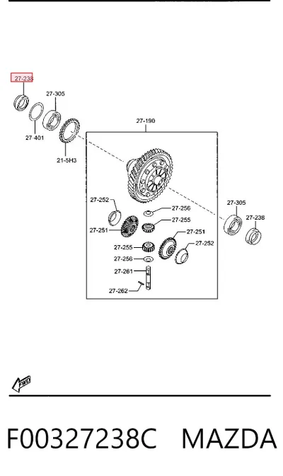 Retén del semieje delantero MAZDA F00327238C