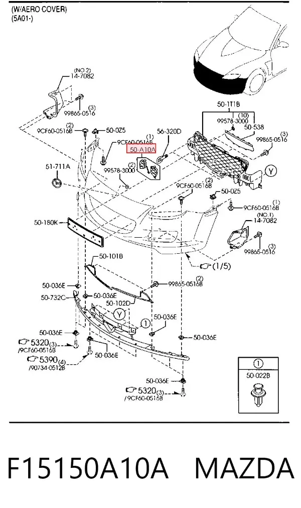 Tapa del enganche de remolcado delantera Mazda RX-8 SE