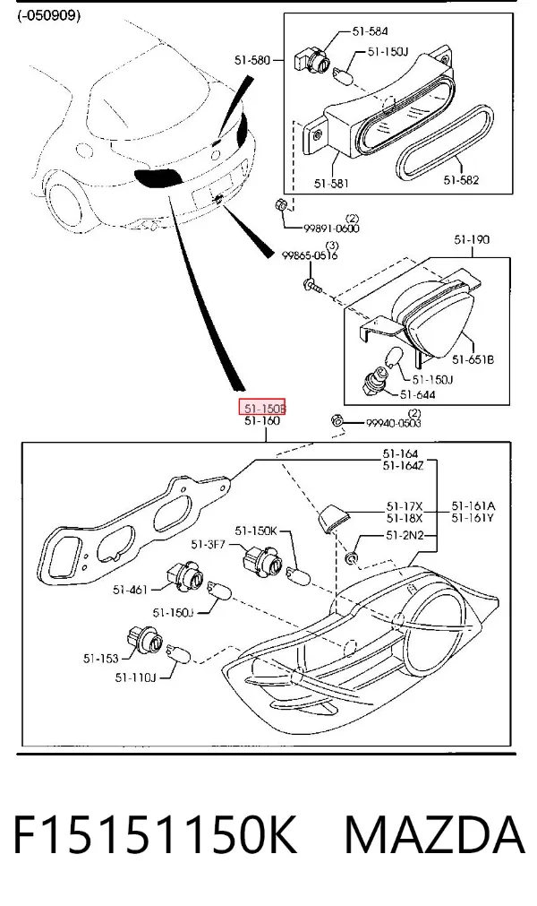 Piloto trasero derecho Mazda RX-8 SE