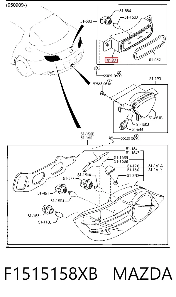 Tercera luz de freno Mazda RX-8 SE