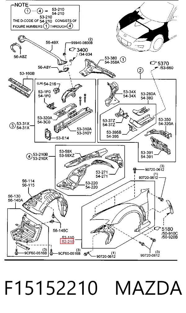 Aleta delantera izquierda Mazda RX-8 SE