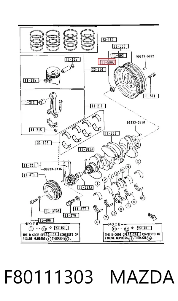 Rodamiento alternador F80111303 Mazda