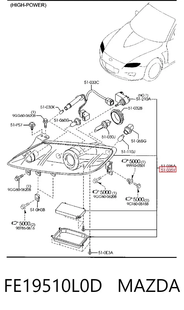 Faro izquierdo Mazda RX-8 SE