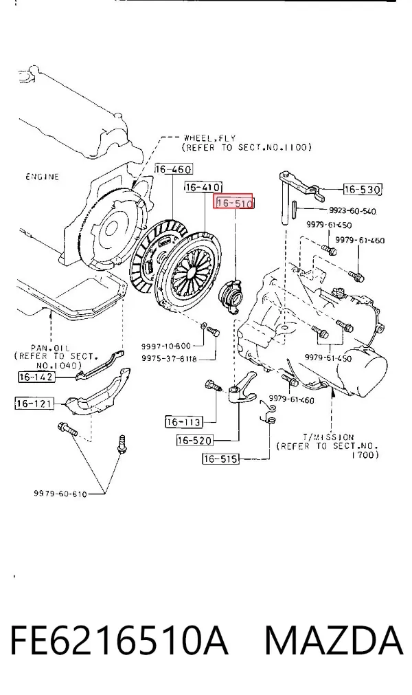 Cojinete de embrague FE6216510A Mazda