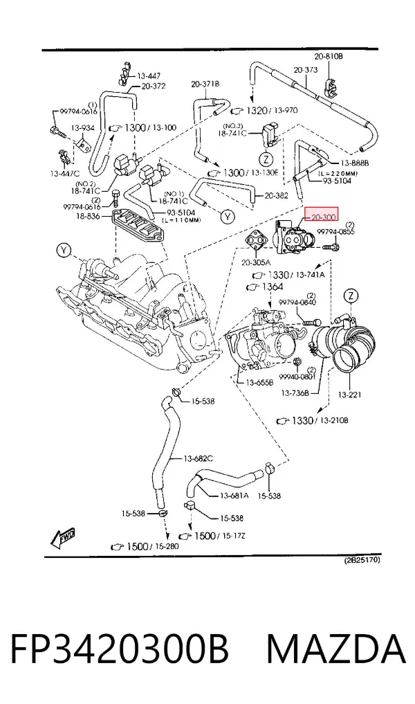 Válvula EGR FP3420300B Mazda