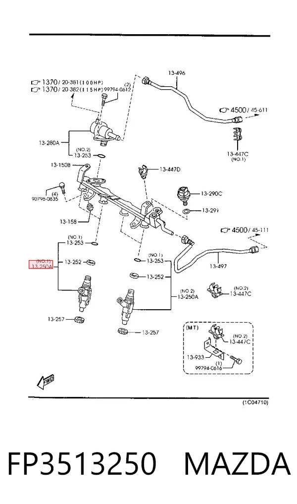 Inyector FP3513250 Mazda