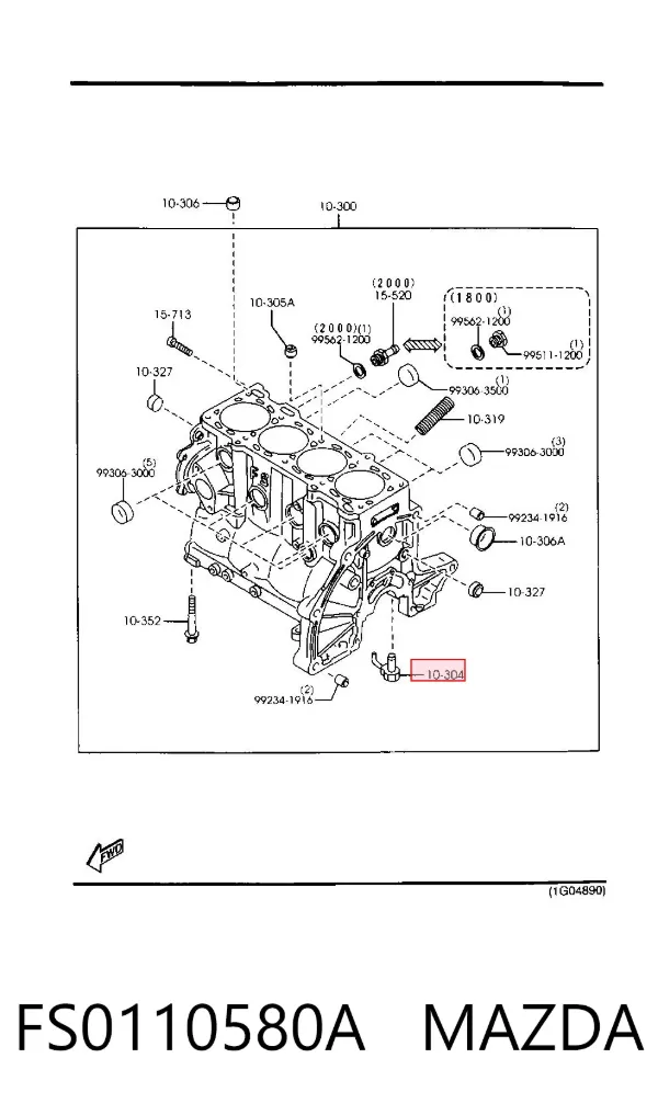 Tobera de aceite FS0110580A Mazda