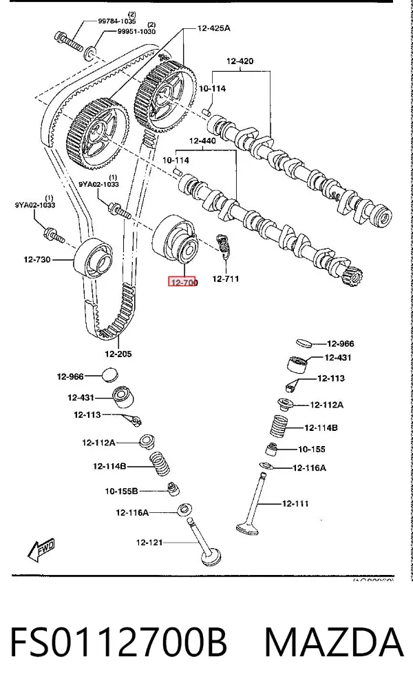 Tensor correa distribución FS0112700B Mazda
