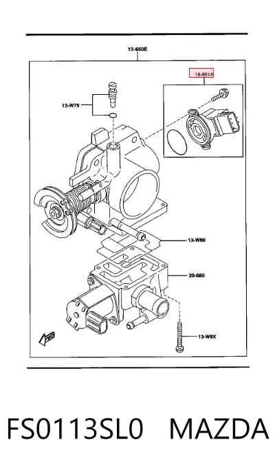 Sensor de posición del acelerador MAZDA FS0113SL0