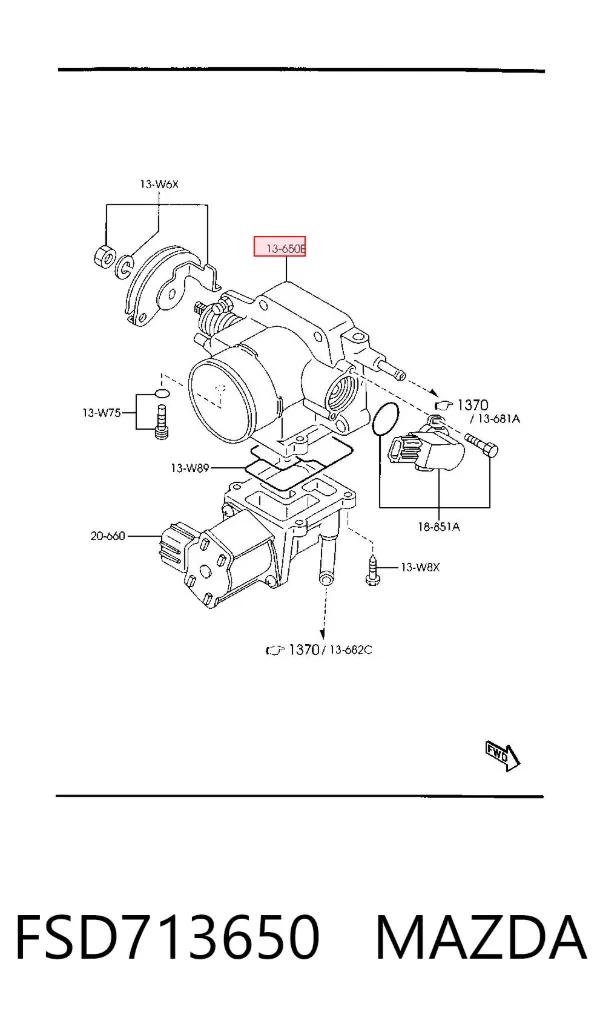 Cuerpo de mariposa Mazda 626 IV