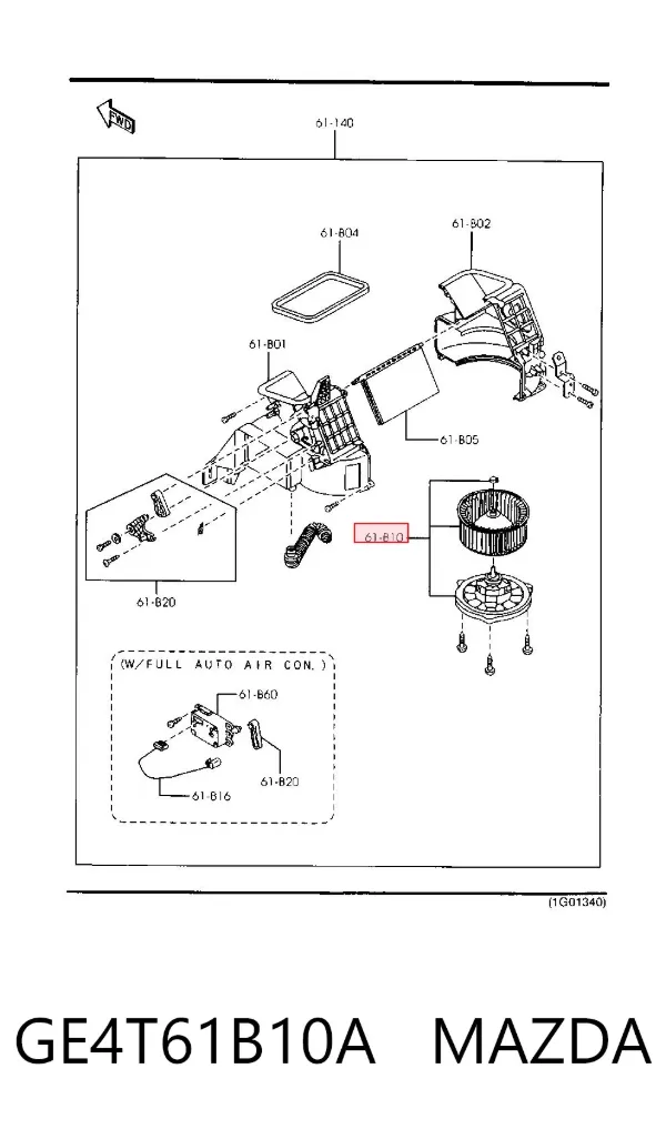Ventilador habitáculo GE4T61B10A Mazda