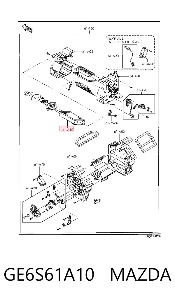 Radiador calefacción GE6S61A10 Mazda