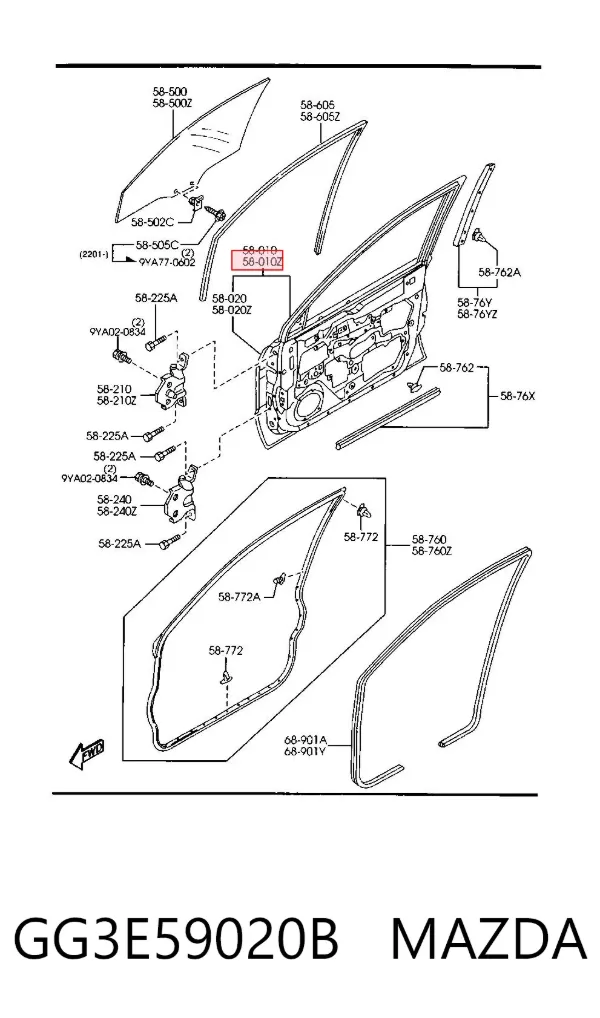 Puerta delantera izquierda Mazda 626 V