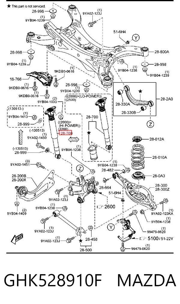 Amortiguador trasero GHK528910F Mazda