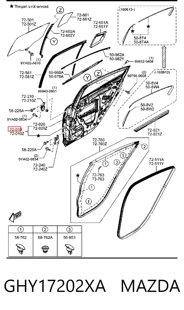 Puerta trasera derecha GHY17202XA Mazda