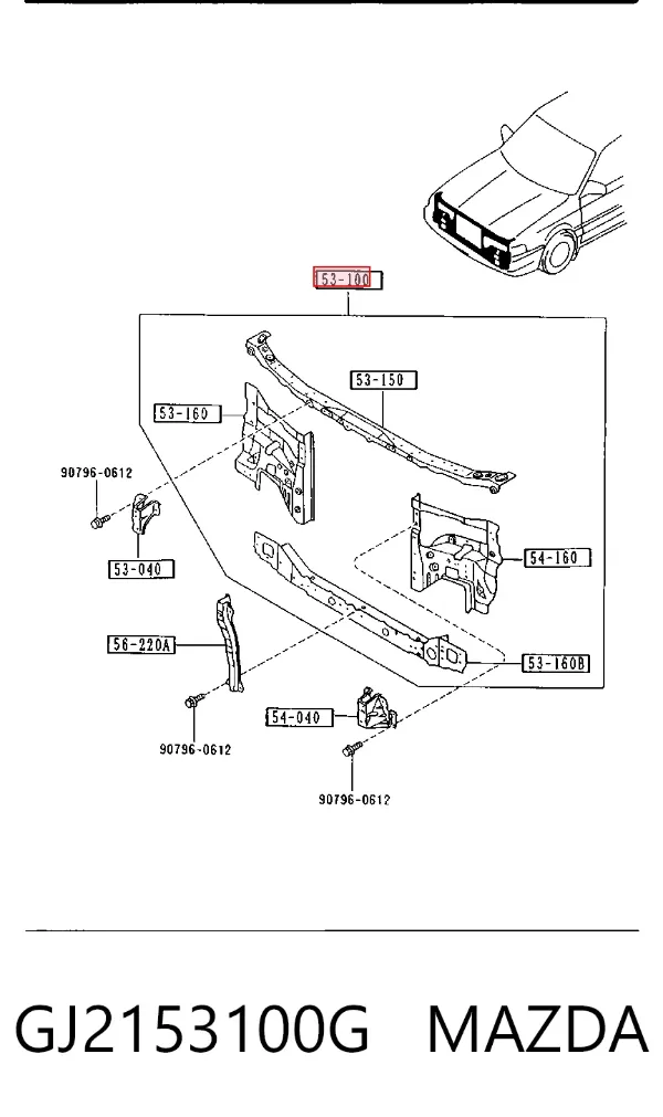 Soporte de radiador Mazda 626 III