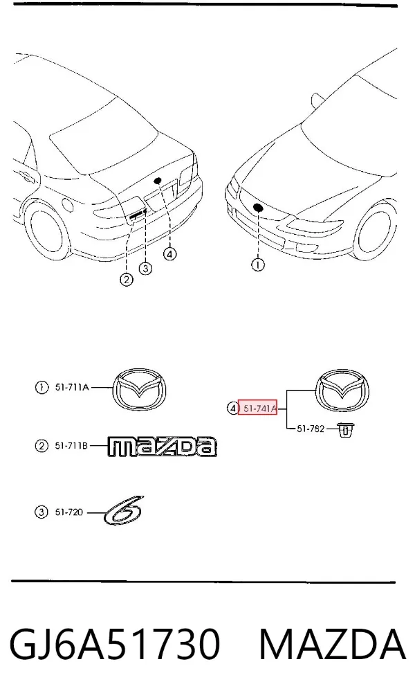 Emblema Mazda 6 GG