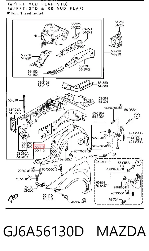 Paso rueda GJ6A56130D Mazda