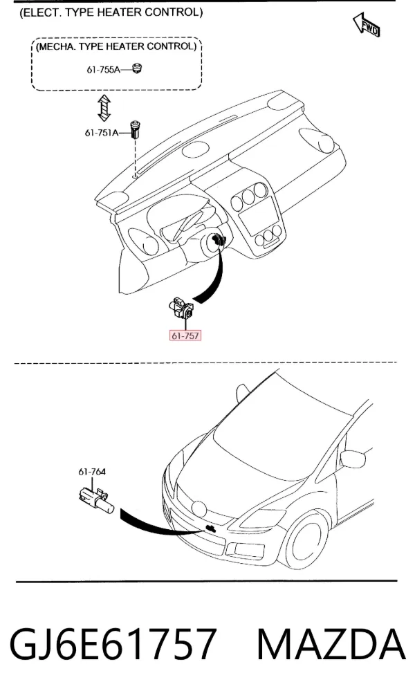 Sensor de la temperatura interior Mazda 6 GY